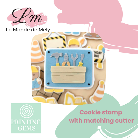 Construction tool set raised stamp by Le Monde De Mely