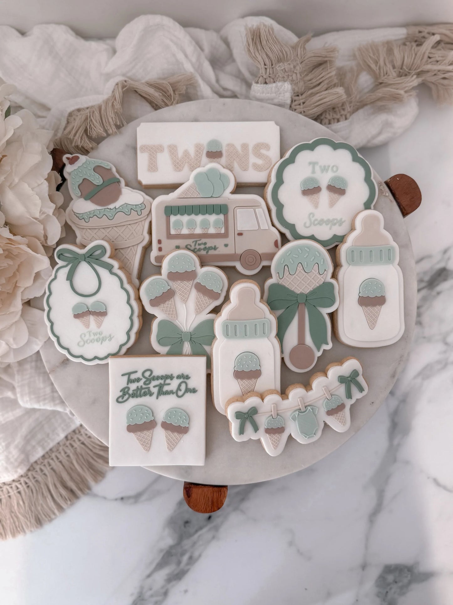 Two Scoops Icecream Set raised stamp by Bennets Biccys