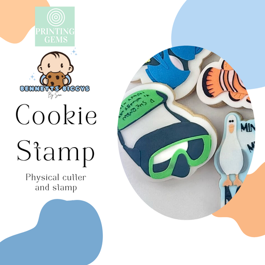 Scuba goggles raised stamp by Bennets Biccys