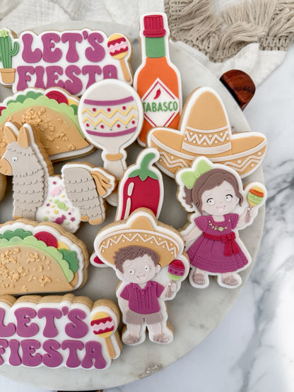 Let's Fiesta Set raised stamp by Bennets Biccys