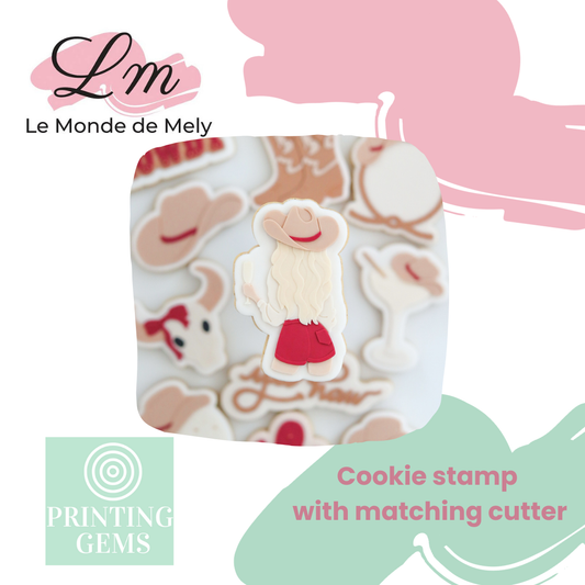 Last Rodeo cowgirl raised stamp by Le Monde De Mely