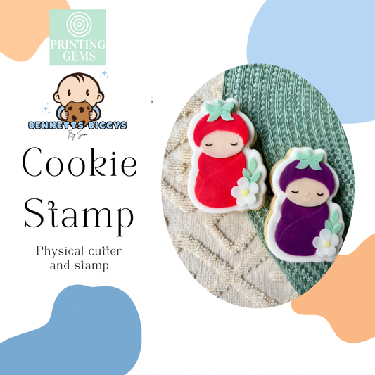 Baby Swaddle raised stamp by Bennets Biccys