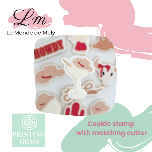 Last Rodeo martini glass raised stamp by Le Monde De Mely