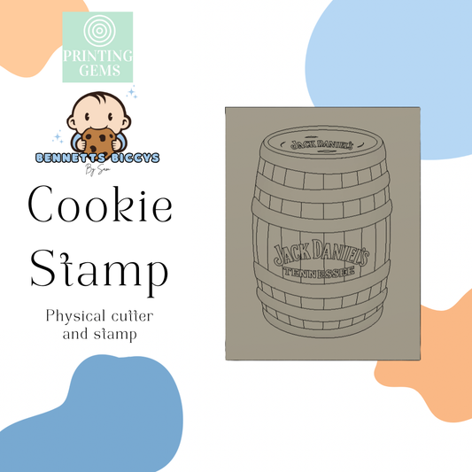 Whiskey barrel raised stamp by Bennets Biccys