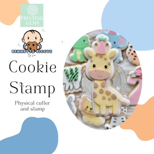 Party Giraffe raised stamp by Bennets Biccys