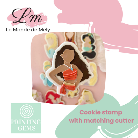 Tropical princess raised stamp by Le Monde De Mely