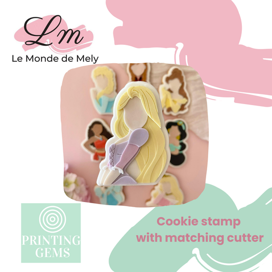 Long hair princess raised stamp by Le Monde De Mely