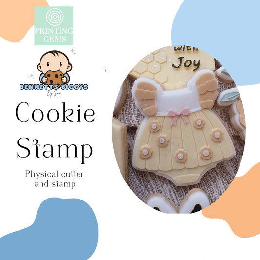 Flower girl romper raised stamp by Bennets Biccys