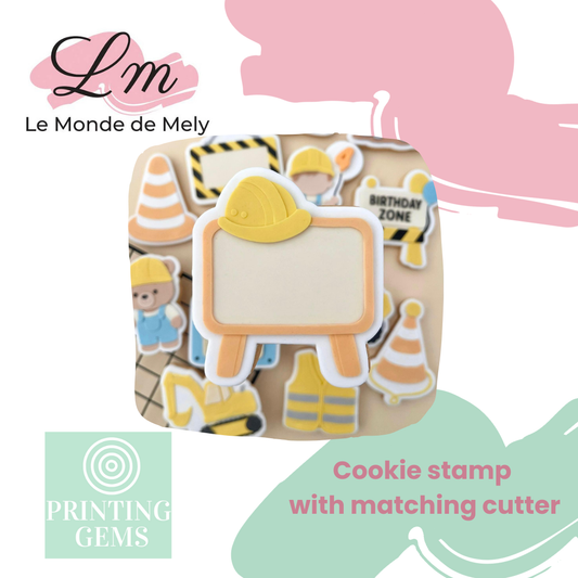 Construction whiteboard raised stamp by Le Monde De Mely