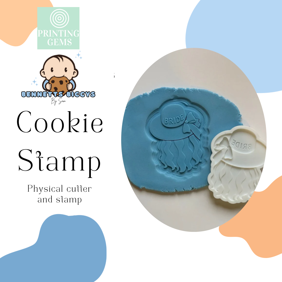 Bride hat and hair raised stamp by Bennets Biccys