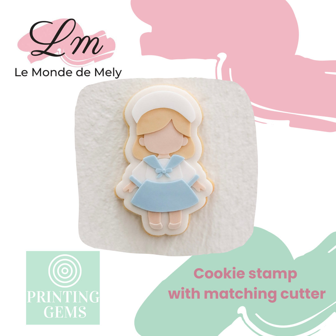 Sailor girl raised stamp by Le Monde De Mely