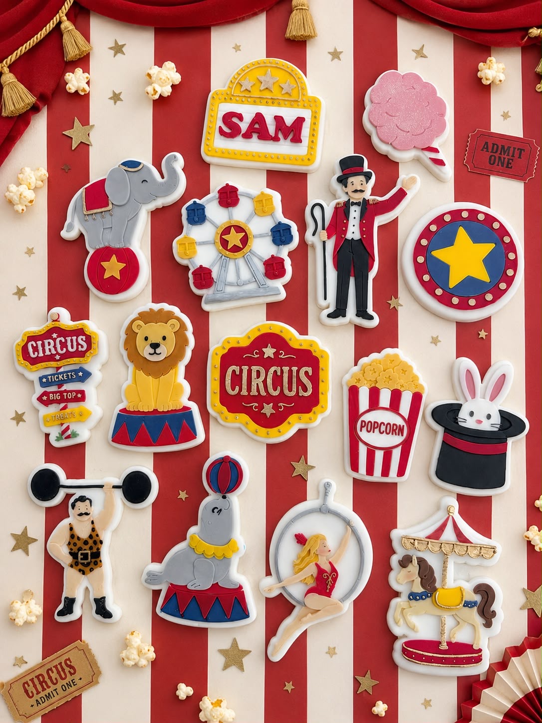 Circus Set raised stamp by Bennets Biccys