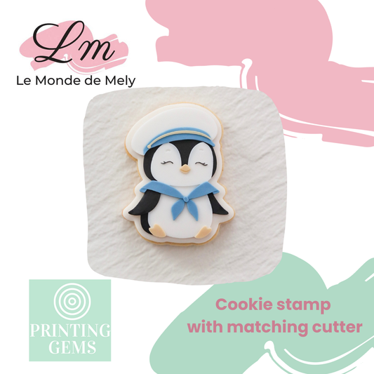 Sailor penguin raised stamp by Le Monde De Mely