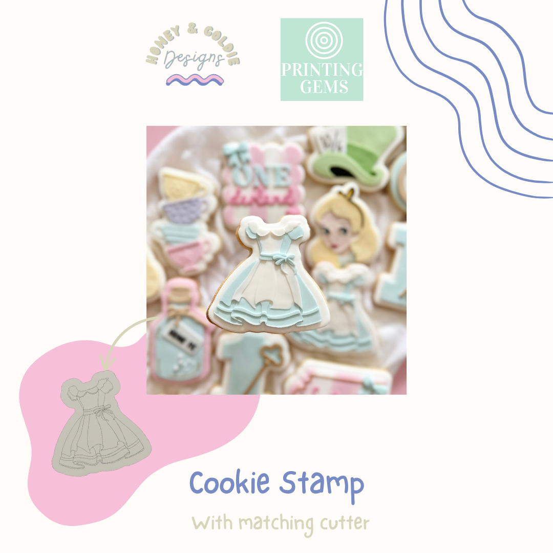 Alice dress raised stamp by Honey & Goldie
