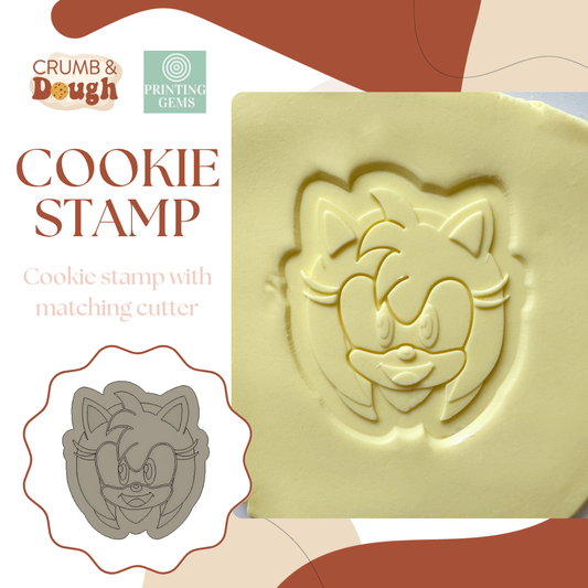Pink hedgehog raised stamp by Crumb and Dough