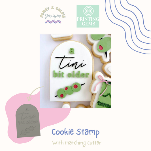 A tini bit older raised stamp by Honey & Goldie
