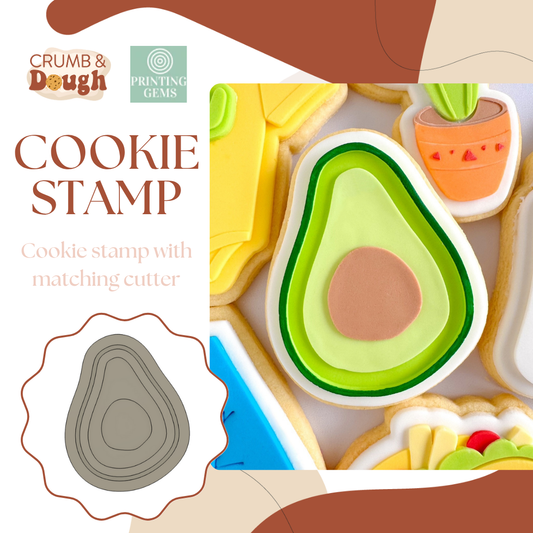 Avocado raised stamp by Crumb and Dough