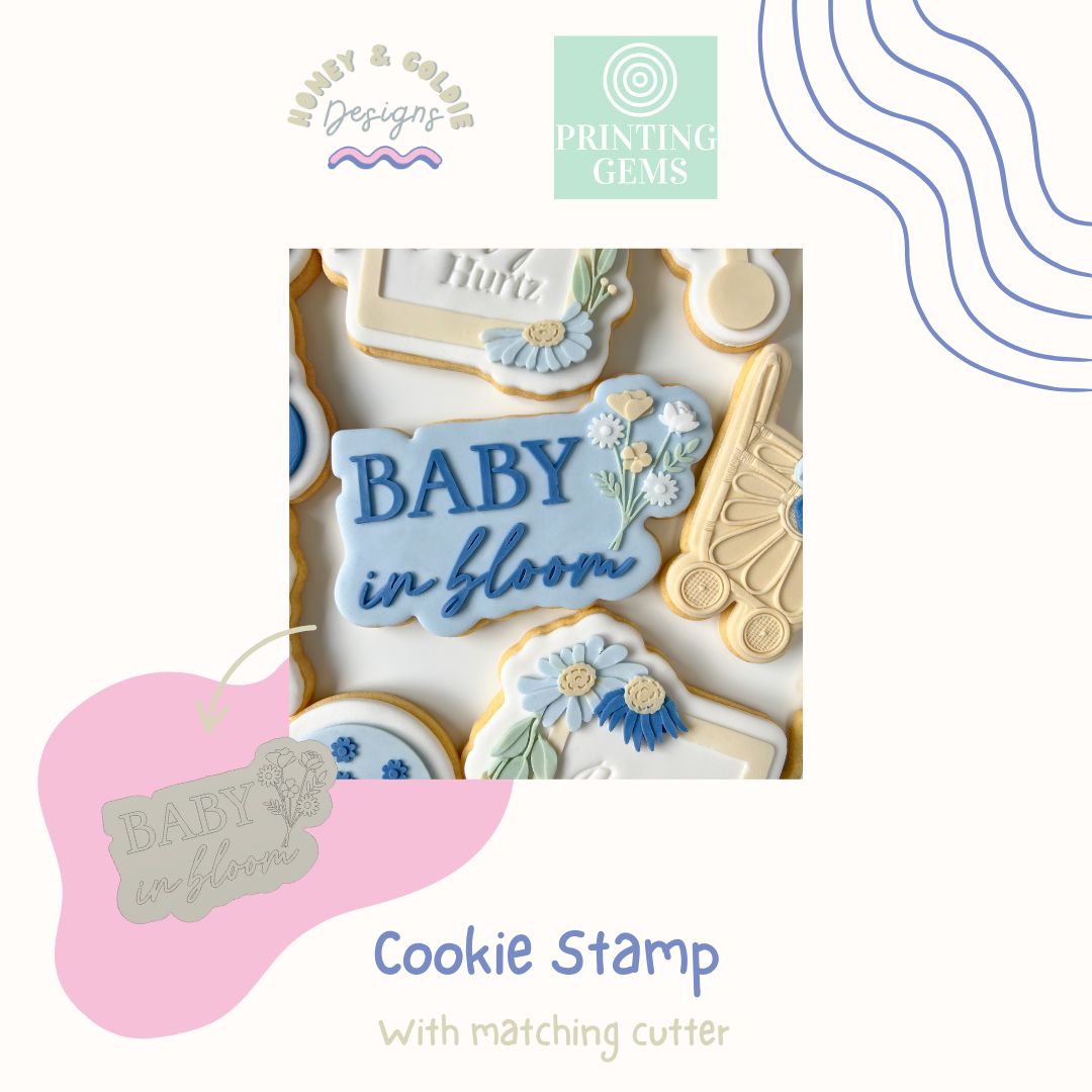 Baby in Bloom raised stamp by Honey & Goldie