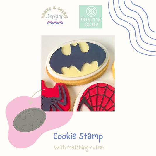 Bat logo raised stamp by Honey & Goldie