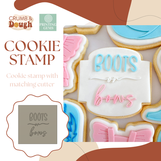 Boots or bows raised stamp by Crumb and Dough