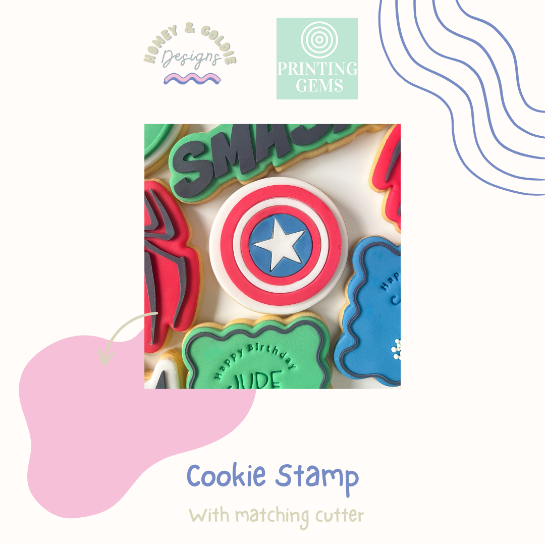 Shield raised stamp by Honey & Goldie