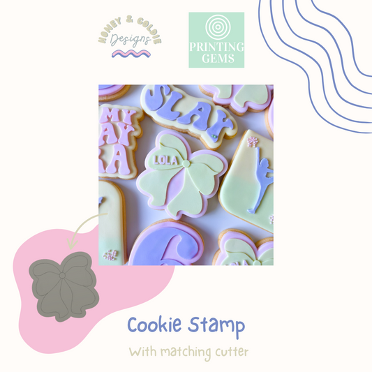 Cheer ribbon raised stamp by Honey & Goldie