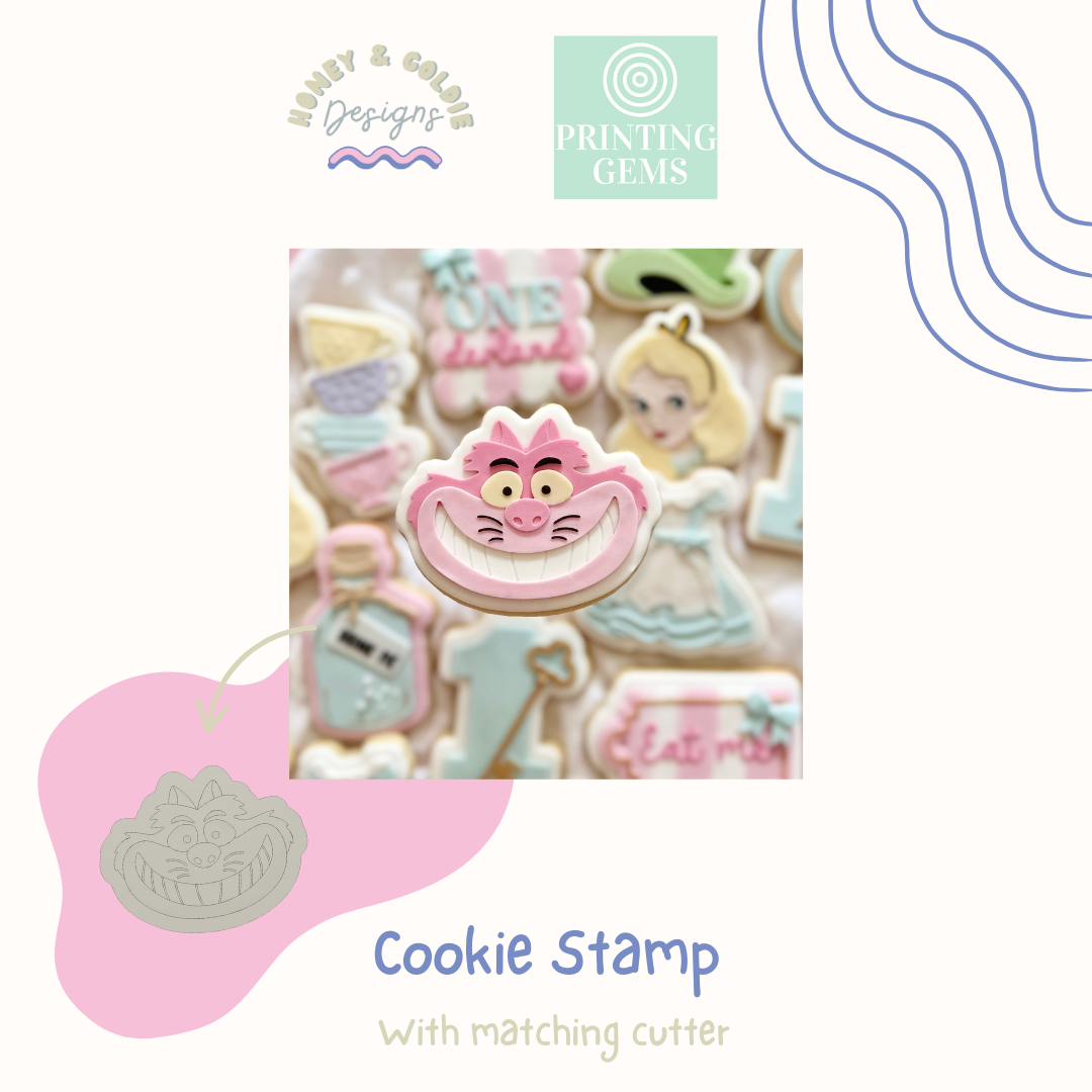 Alice cat raised stamp by Honey & Goldie