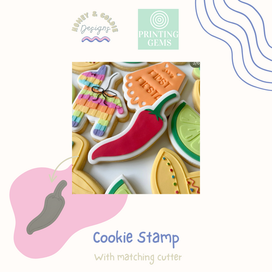 Chilli raised stamp by Honey & Goldie