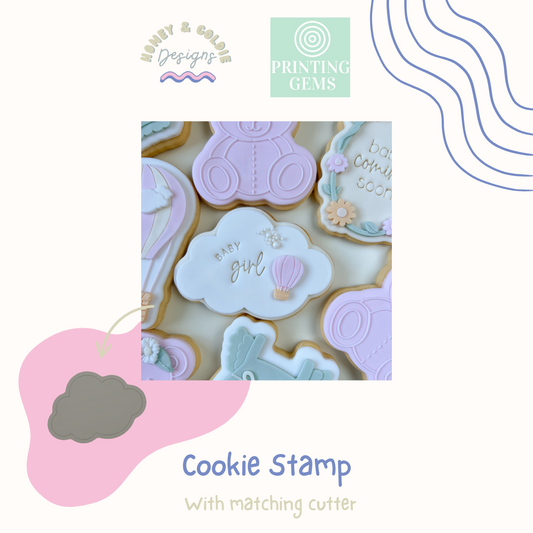 Cloud raised stamp by Honey & Goldie