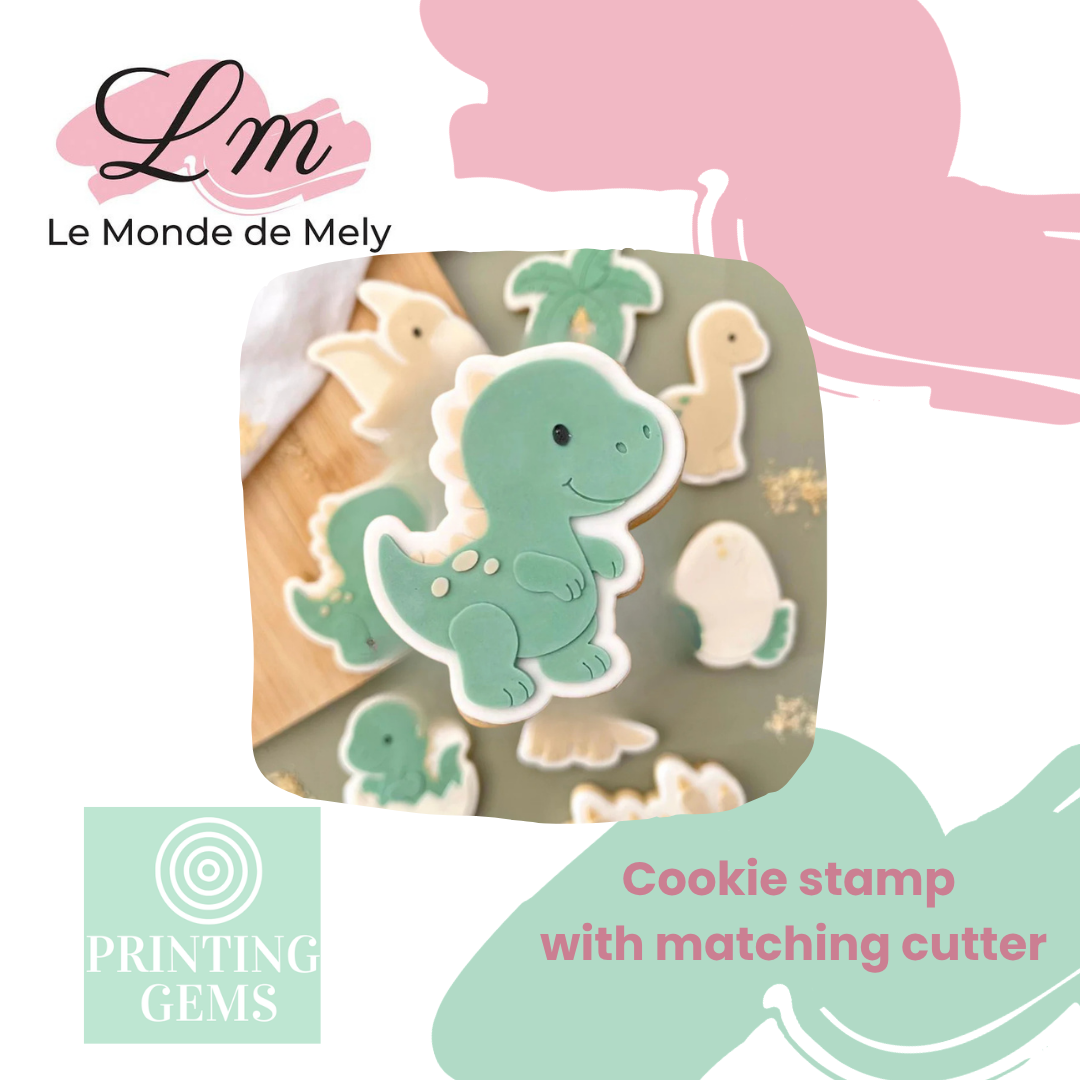 Dino tyrannosaurus raised stamp by Le Monde De Mely
