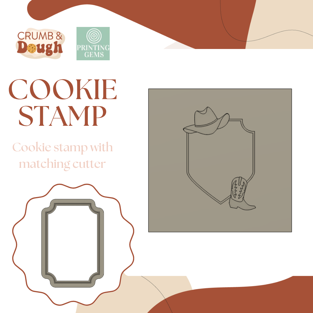 Cowboy plaque raised stamp by Crumb and Dough