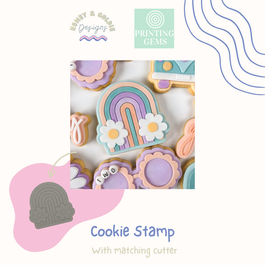 Daisy Rainbow raised stamp by Honey & Goldie