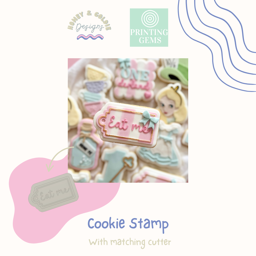 Alice eat me raised stamp by Honey & Goldie
