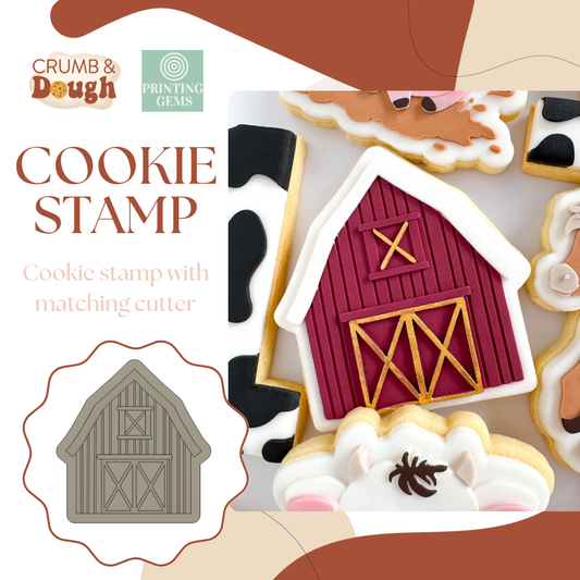 Farmyard barn raised stamp by Crumb and Dough