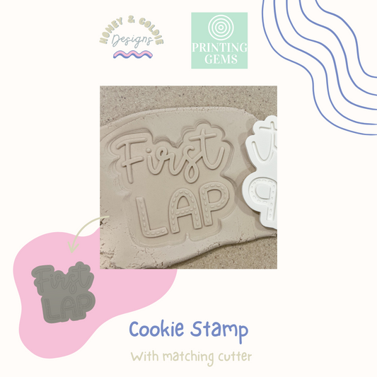 First Lap raised stamp by Honey & Goldie