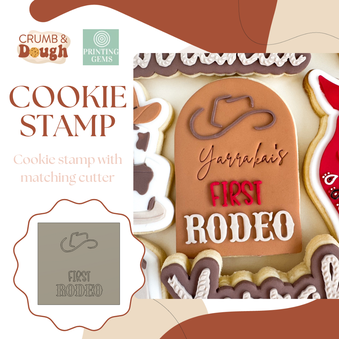 First Rodeo raised stamp by Crumb and Dough