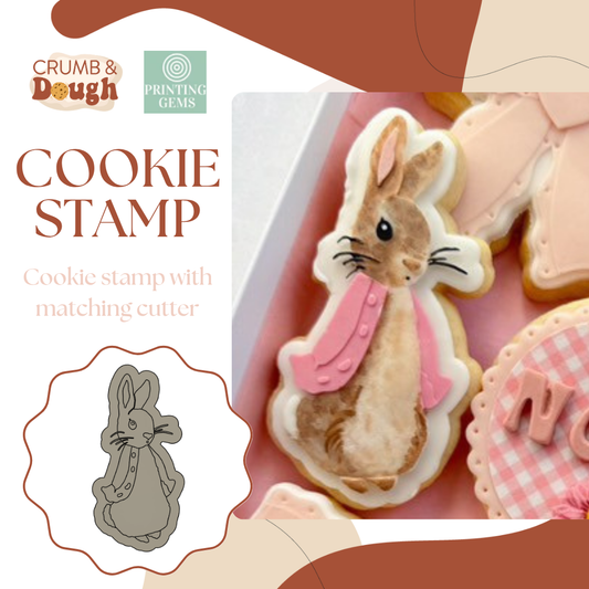 Floppy bunny raised stamp by Crumb and Dough