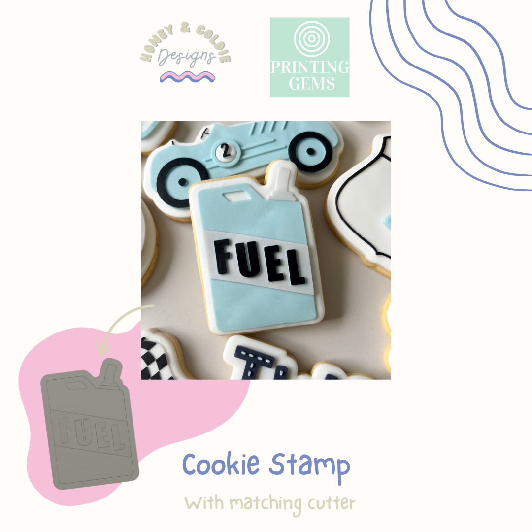 Fuel raised stamp by Honey & Goldie