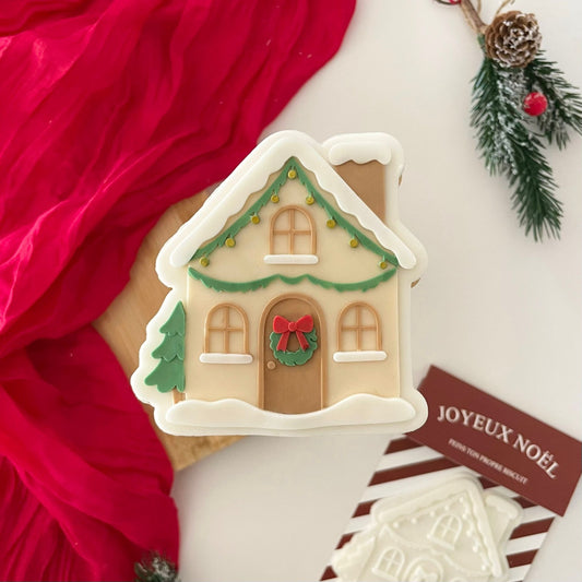 Christmas House Set raised stamp by Le Monde De Mely