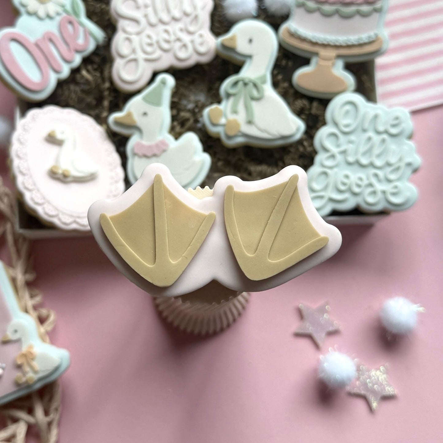 One Silly Goose Set raised stamp by Le Monde De Mely