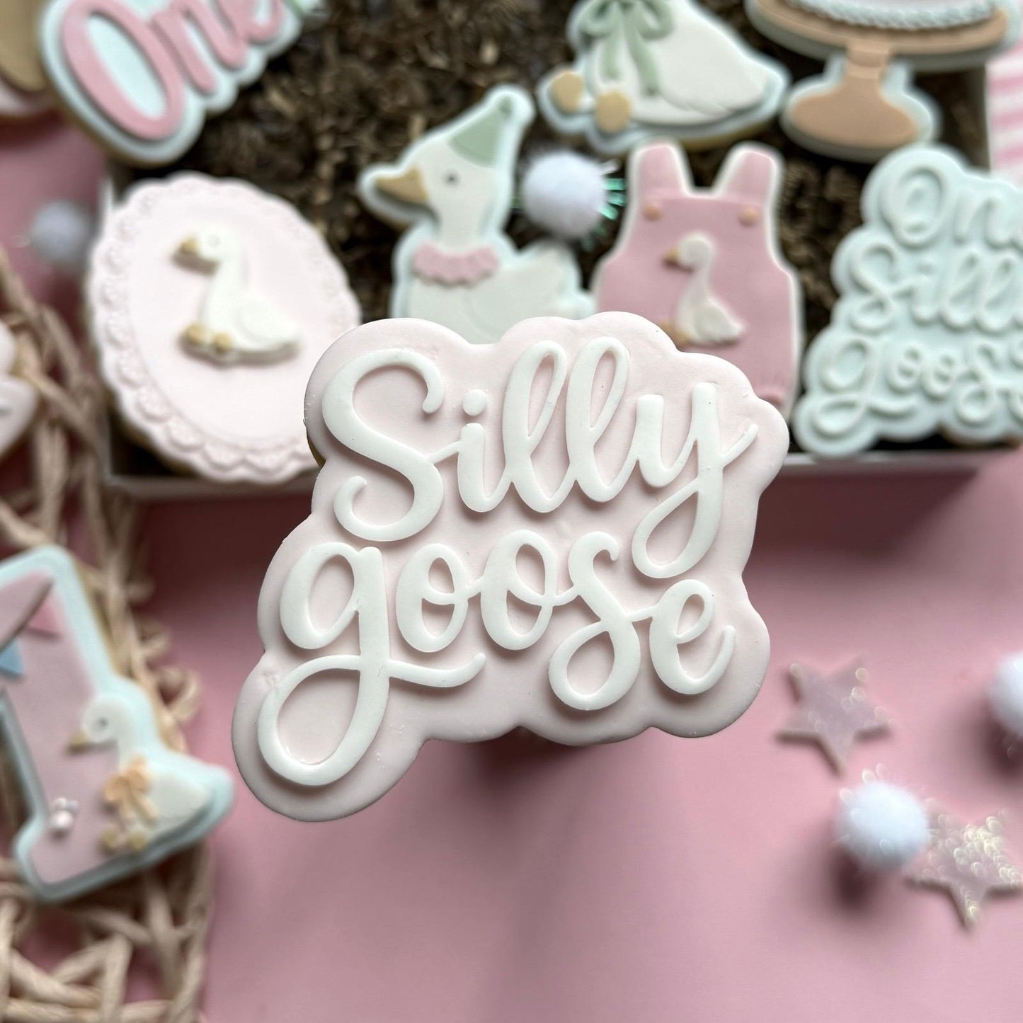 One Silly Goose Set raised stamp by Le Monde De Mely