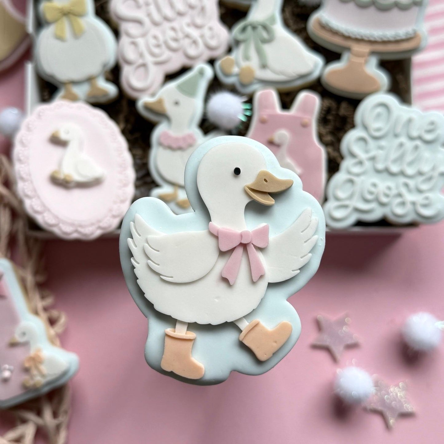 One Silly Goose Set raised stamp by Le Monde De Mely