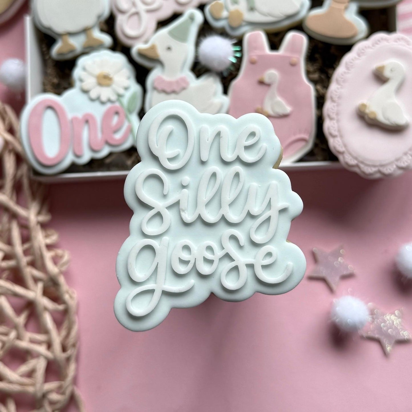 One Silly Goose Set raised stamp by Le Monde De Mely