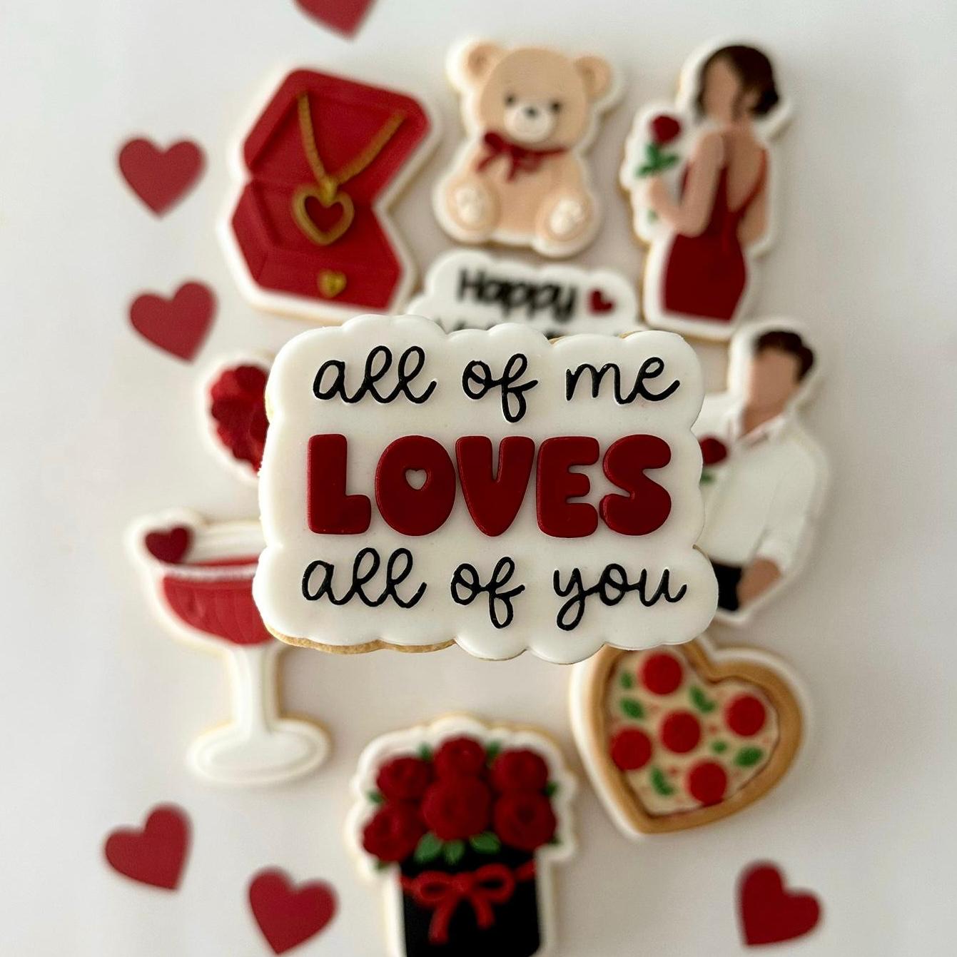 All of me loves all of you Valentines Set raised stamp by Le Monde De Mely