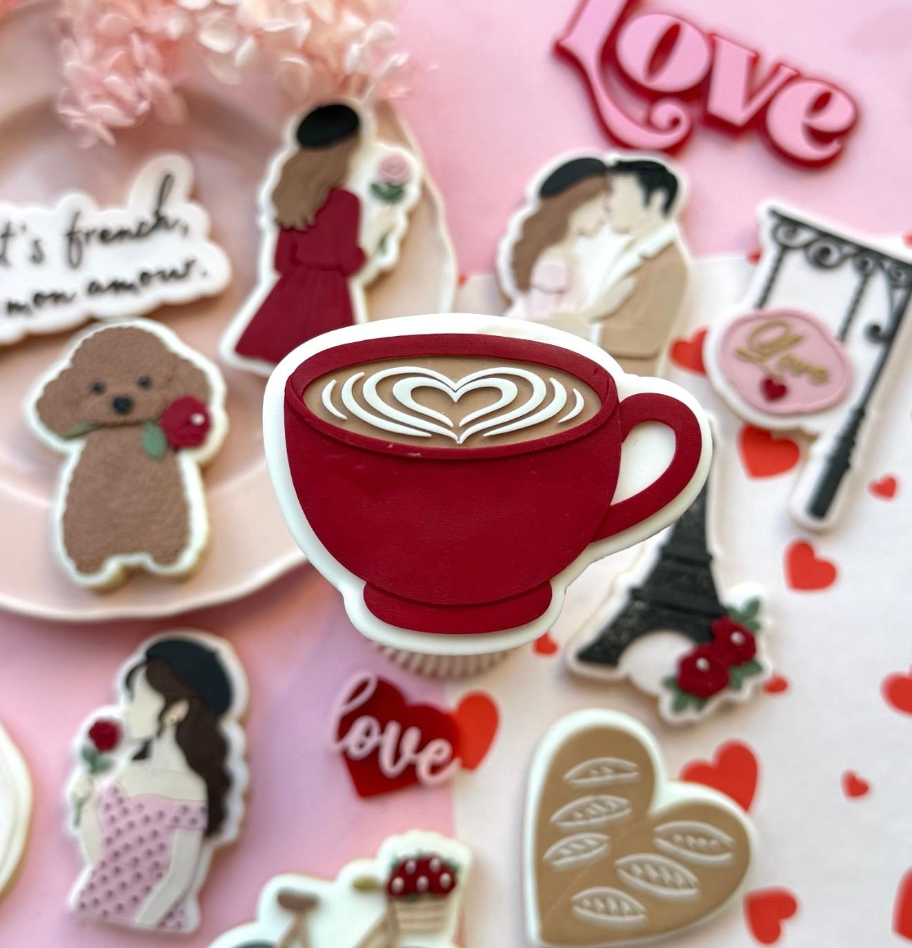 Let's French Valentines Set raised stamp by Le Monde De Mely