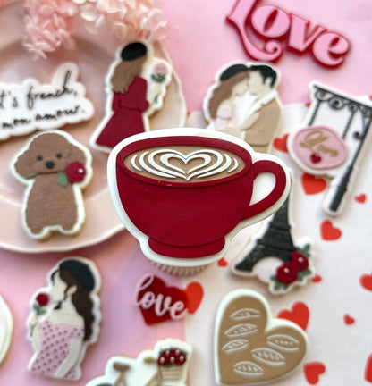Let's French Valentines Set raised stamp by Le Monde De Mely
