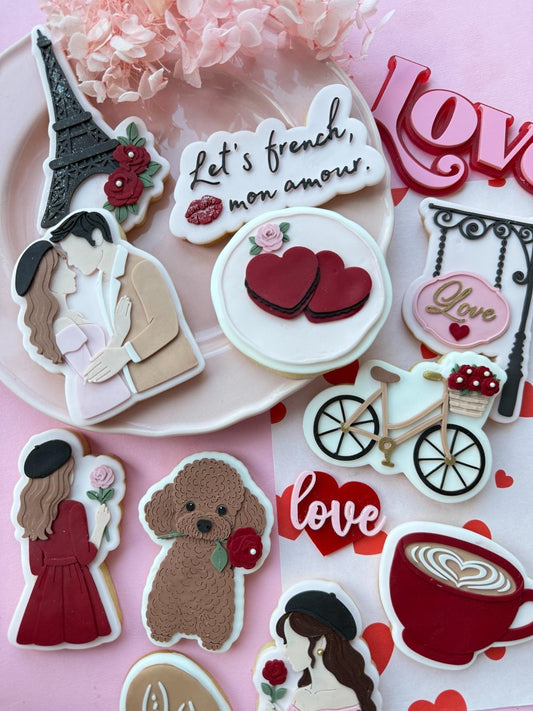 Let's French Valentines Set raised stamp by Le Monde De Mely