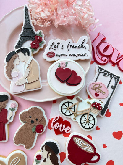 Let's French Valentines Set raised stamp by Le Monde De Mely