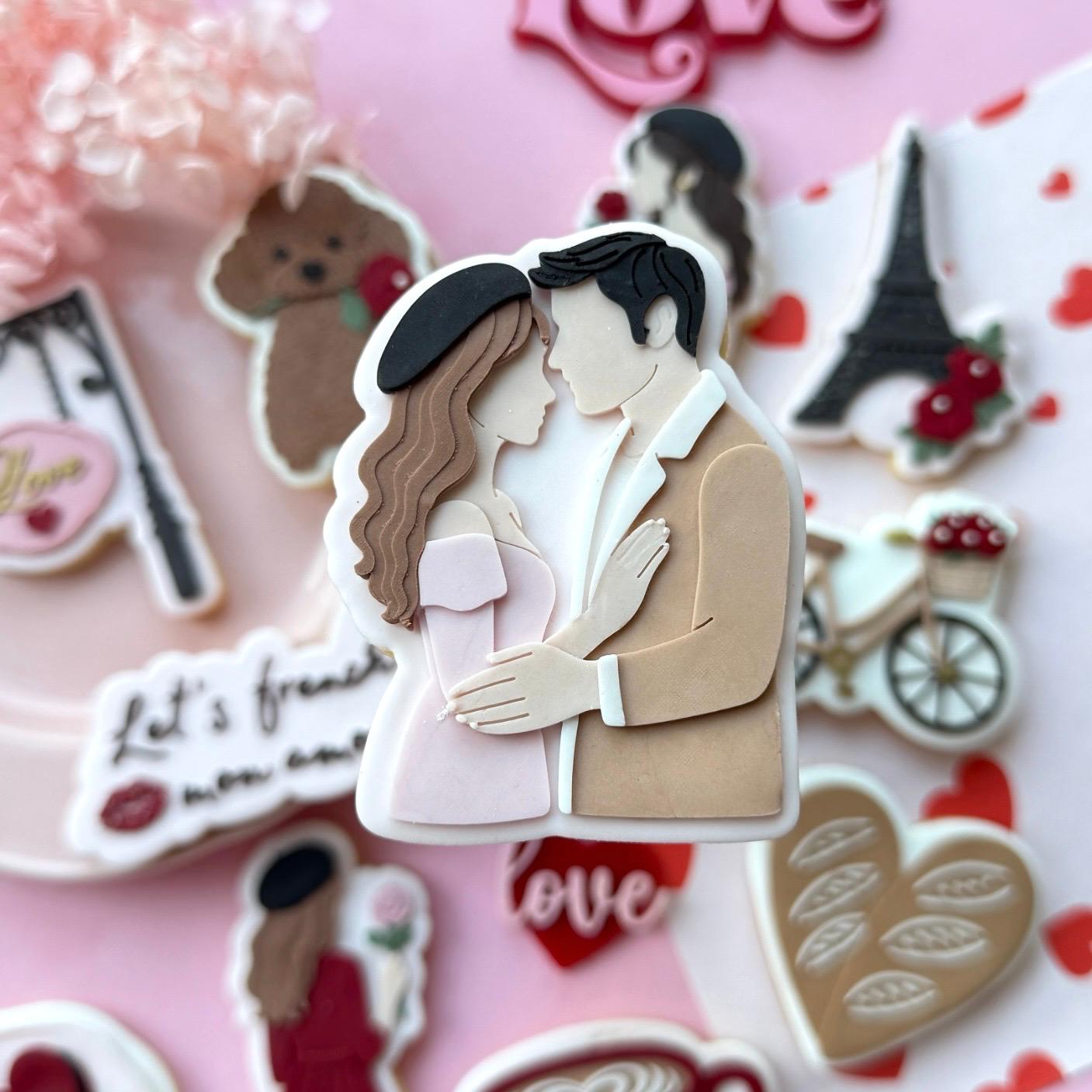 Let's French Valentines Set raised stamp by Le Monde De Mely