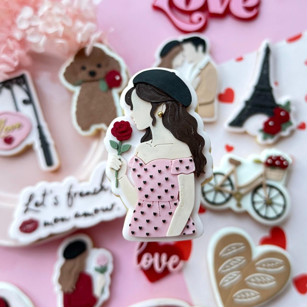 Let's French Valentines Set raised stamp by Le Monde De Mely